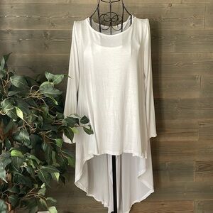 EUC long sleeve high/low tunic style blouse